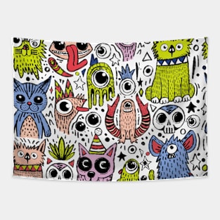 Cute hand drawn characters Tapestry