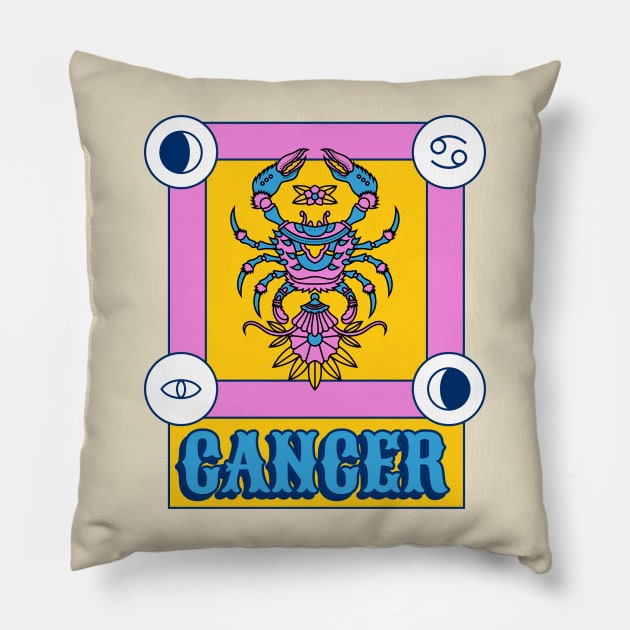 cancer zodiac sign Pillow by Tip Top Tee's