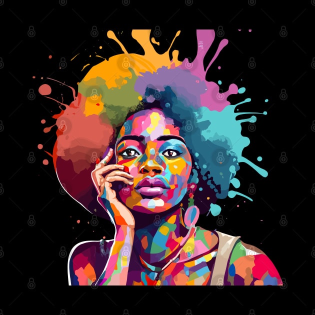 Afrocentric Woman Multicolored Painting by Graceful Designs