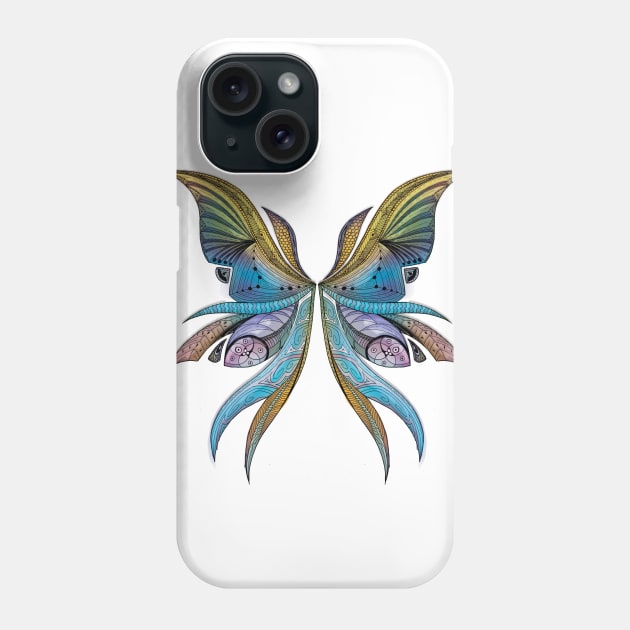 Fairy Wing Zentangle 1 Phone Case by DreamBlight Illustrations