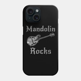 Mandolin Rocks, Mandolinist Goth Heavy Rock Musician Phone Case