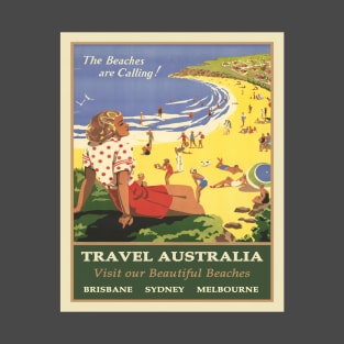 Travel Australia The Beaches are Calling T-Shirt