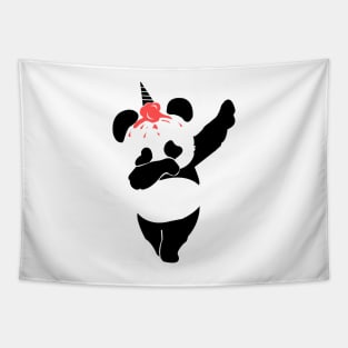 'Dabbing Panda Ice Cream Unicorn' Funny Panda Gift Tapestry