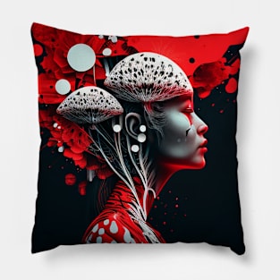 Mushroom girl 26 Pillow