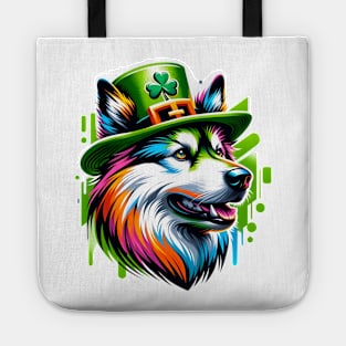 Norwegian Elkhound Celebrates Saint Patrick's Day Tote