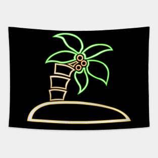 Neon Palm Tree Tapestry