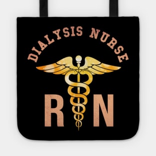Dialysis Nurse RN Distressed Vintage Caduceus Medical Symbol Tote