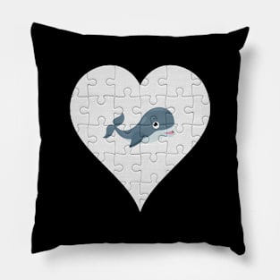 Jigsaw  Whale Heart Design - Fish Whale Pillow