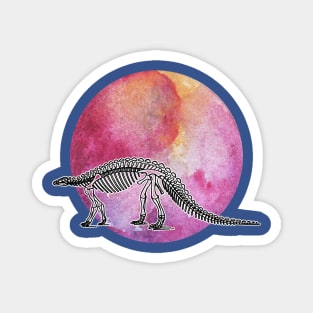 Dinosaur Skeleton in Space Red Planet with Mountain Magnet