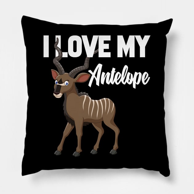 I Love My Antelope Pillow by williamarmin