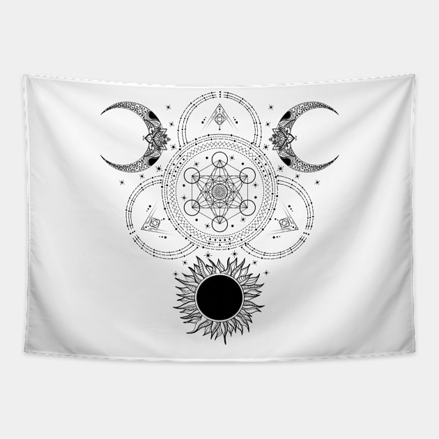 Metatron's Cube | Sacred Geometry Tapestry by CelestialStudio