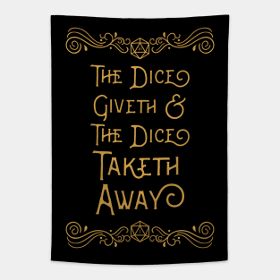 The Dice Giveth and Taketh Away D20 Dice Tapestry