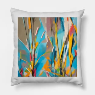 Wild Grasses Abstract Pillow