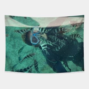 Scuba Diving Photographic Print Tapestry