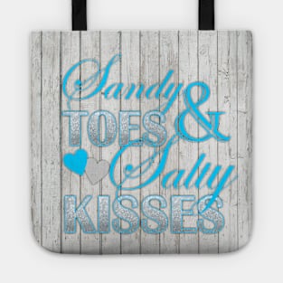 Shabby Chic  barn wood turquoise  beachy typography beach life Tote