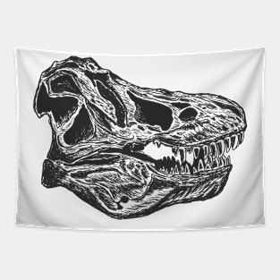 Sketchy style T-Rex skull Tapestry