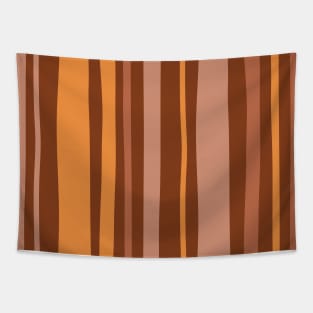 Abstract Terracotta Line Art Tapestry