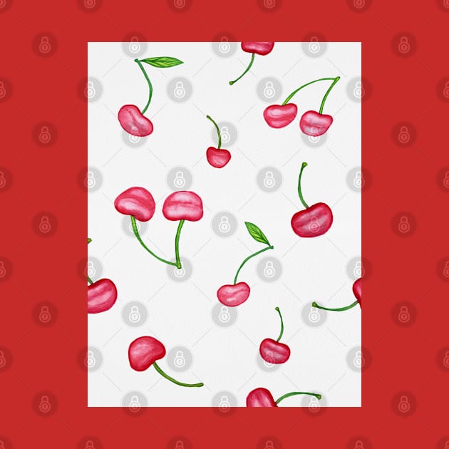 Fun watercolor cherry design by kuallidesigns