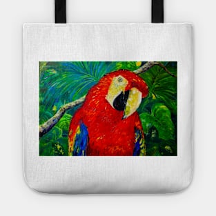 Macaw parrot in jungles Tote