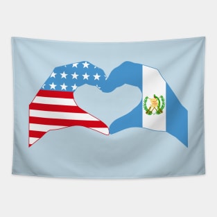 We Heart USA & Guatemala Patriot Flag Series Tapestry