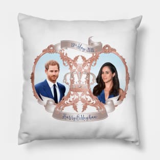 Harry and Meghan / Rose Gold Frames Pillow