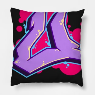 Letter U - Graffiti Street Art Style Pillow