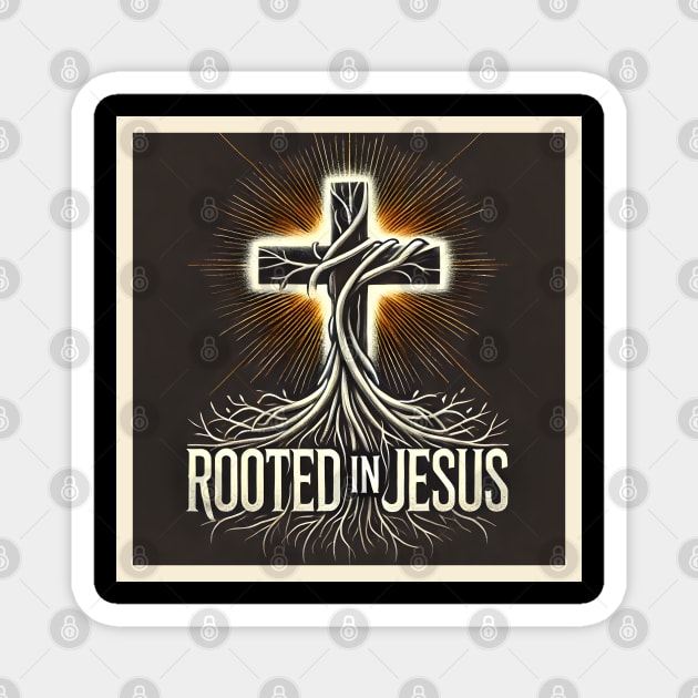 Rooted In Jesus Christian Magnet by Douglas's Store 3