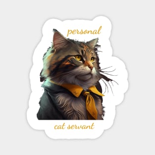 Personal Cat Servant - Rich and Luxurious Feline with Necktie Magnet