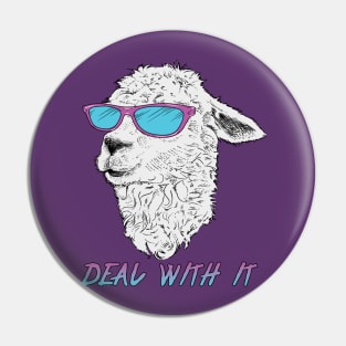 Deal With It Alpaca Pin