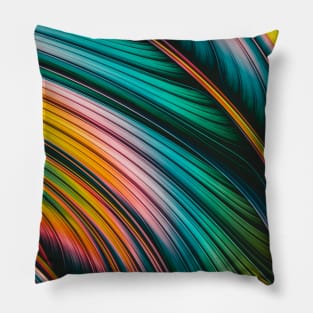 Multicolored Abstract Art Strands Pillow