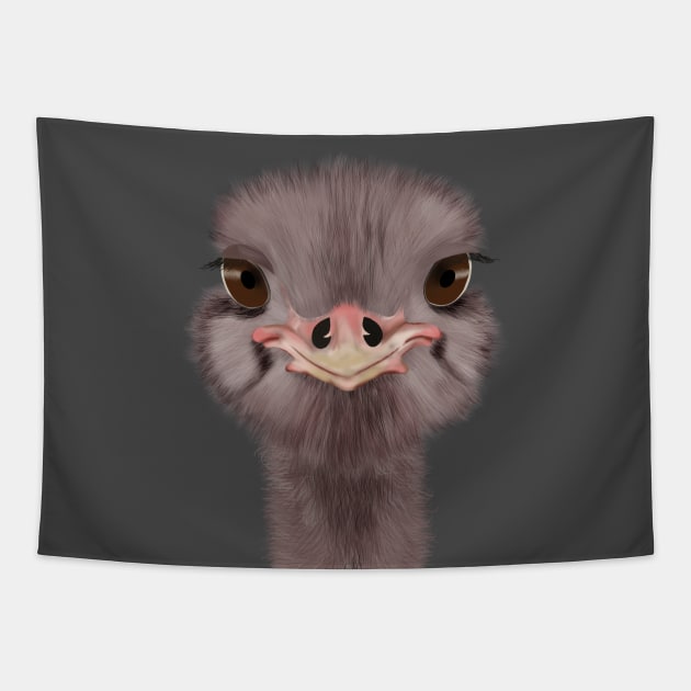 Ostrich head Tapestry by GreenZebraArt