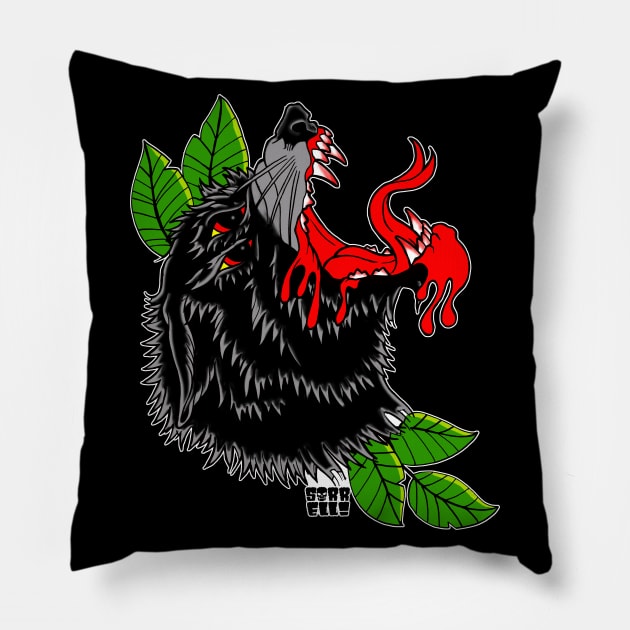 Demonic Wolf Pillow by ArtMonsterATX