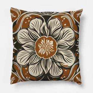 Art Deco Ornament Brown Pillow