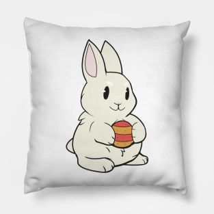 The Chubby White Easter Bunny with Easter Egg Pillow