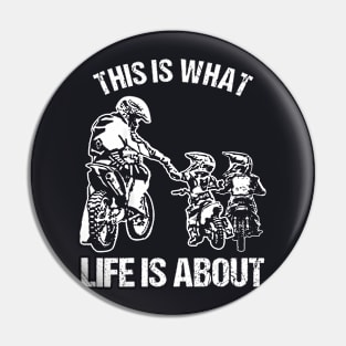 Dirt Bike Dad Motocross Motorcycle Fmx Biker Father And Kids Pin