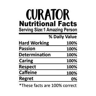 Curator Nutrition Facts Funny T-Shirt