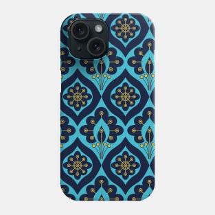 blue and gold pattern Phone Case