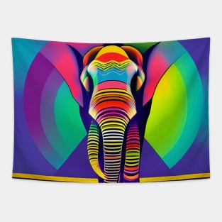 Rainbow Elephant Tapestry