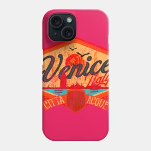 Venice Italy badge label vintage distressed Phone Case