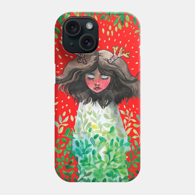 Girl-deer Phone Case by cloudymoon