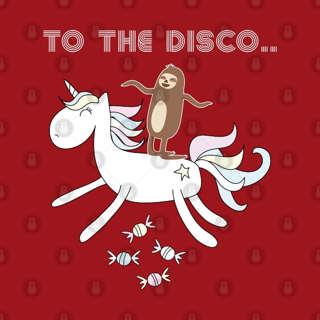 Unicorn Sloth Disco by SpottydoggCreatives