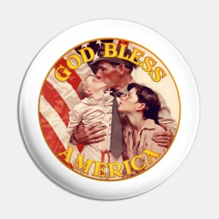 God Bless America with Family Pin