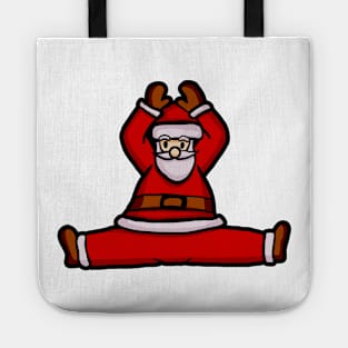 Santa Claus Doing Yoga Tote