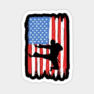 American Flag Karate Graphic Magnet