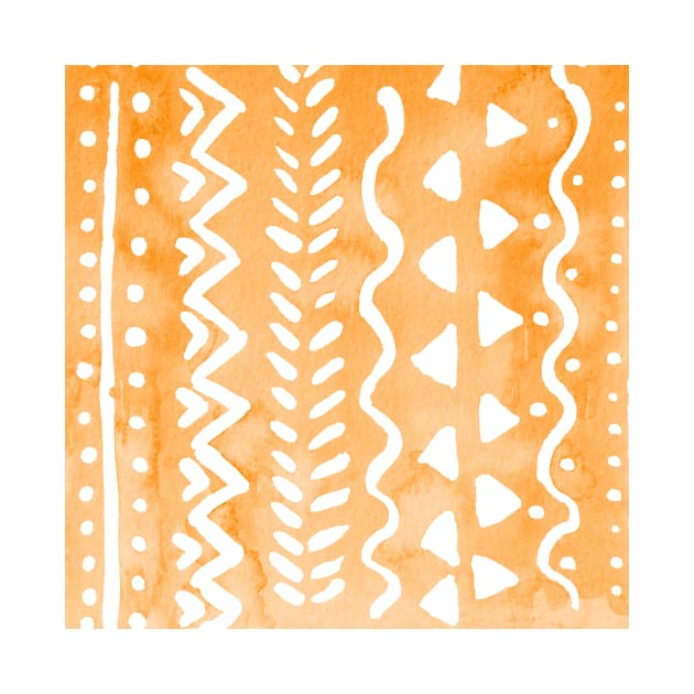 Loose boho chic pattern - orange by wackapacka