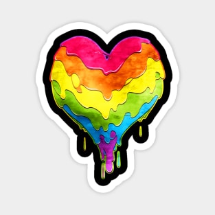 Rainbow Heart Drip Magnet