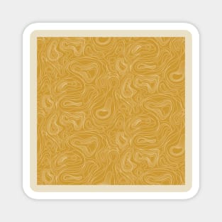 Gold Yellow Line Art Magnet