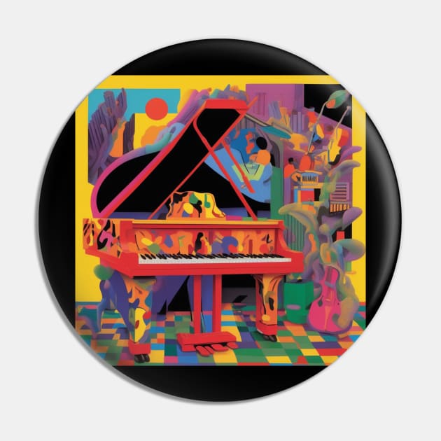 A Colorful Scene With A Grand Piano Pin by Musical Art By Andrew