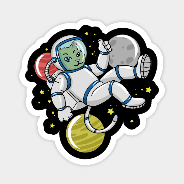 Cat Astronaut Magnet by LetsBeginDesigns