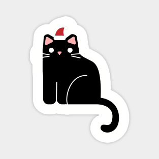 Christmas cat with a Santa hat Magnet